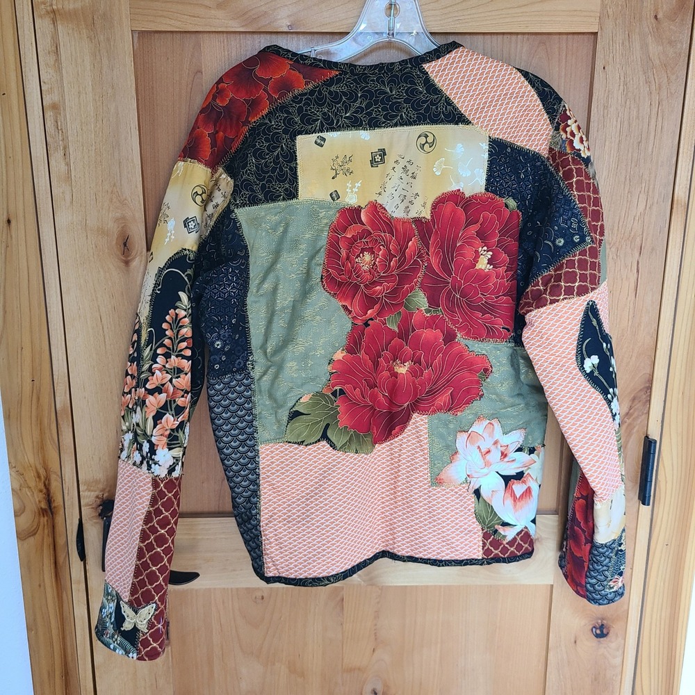 Fruit of the Loom MEDIUM Maximalist Patchwork Quilted Jacket‎ Artsy Cottagecore - Picture 2 of 9